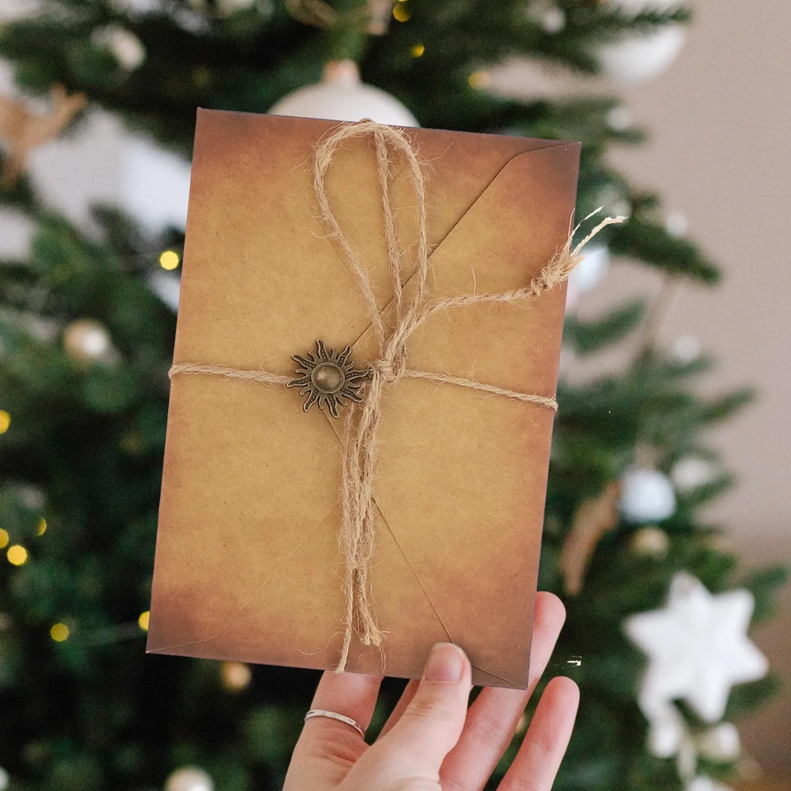 Retro Writing Paper Envelopes Set Kraft Copper String Invitations Cards Stationery Wedding Party Thank You Letters Note