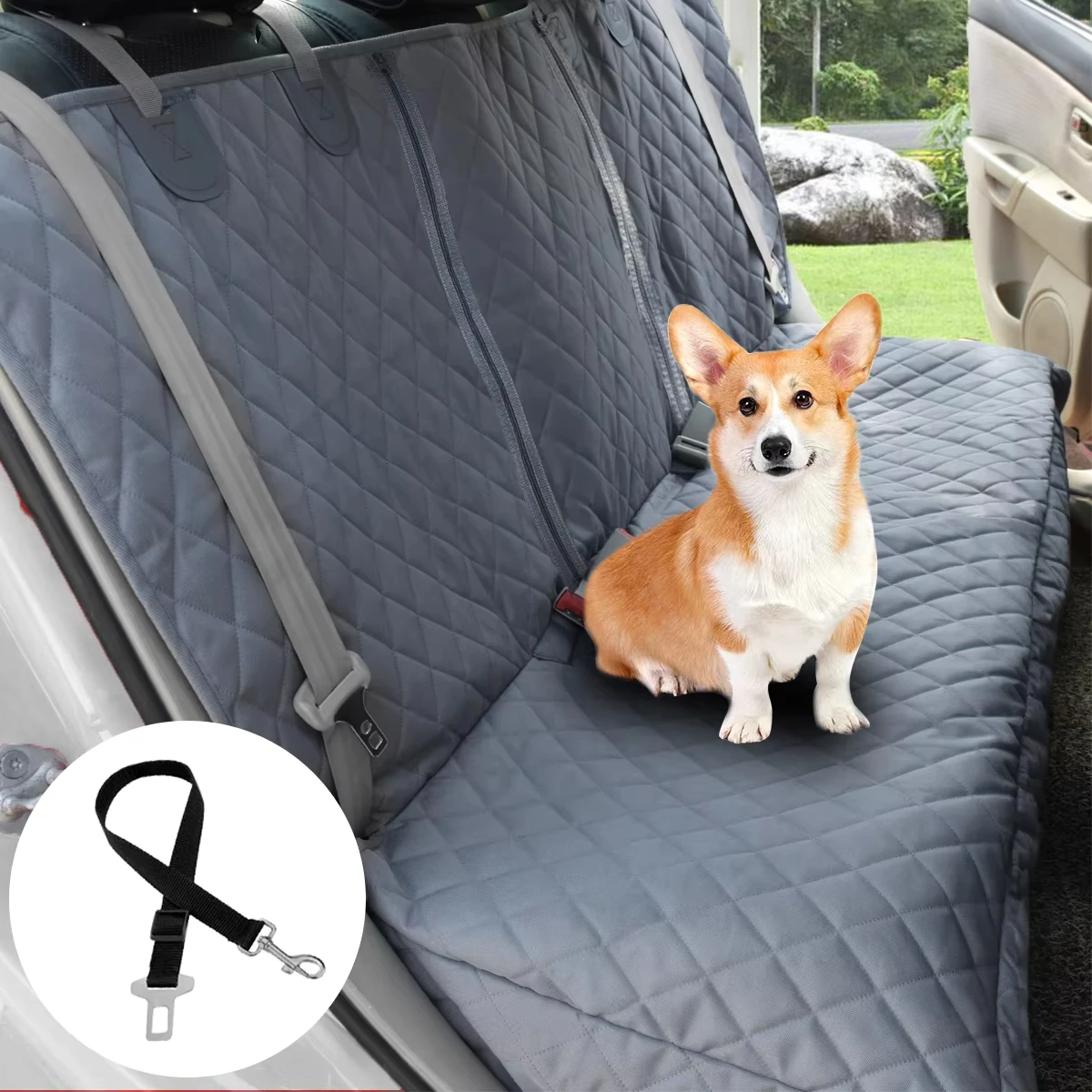 Dog Car  Cover  Waterproof Pet Cat Dog Carrier Car Back  Cover Nonslip 600D Heavy Duty Bench Car   Large Dogs