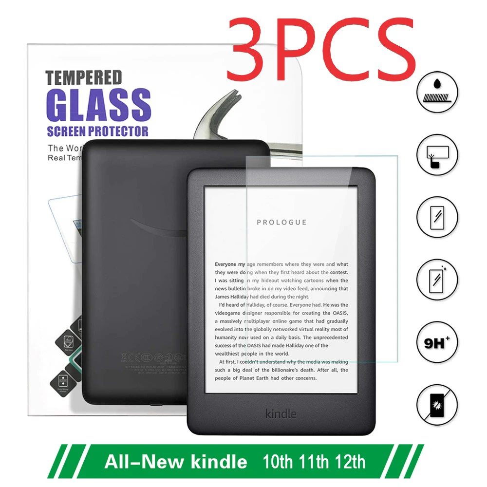 3PCS For Kindle 10th Generation Screen Protector For e-reader 2019 Youth 2022 2024 Kindle Tempered Glass 6 inch Film J9G29R