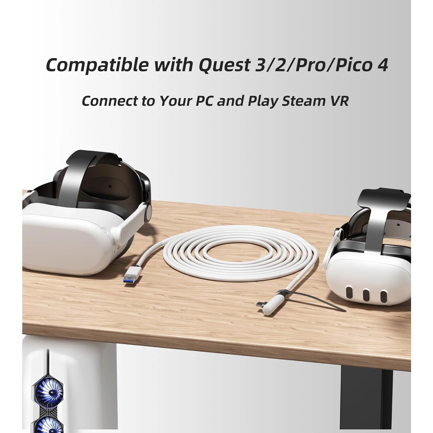 كابل وصلة TRANSNOVO VR بطول 16 قدم متوافق مع ملحقات Meta Quest 3/3S لـ Quest 2/3/3S/Quest Pro/Pico 4