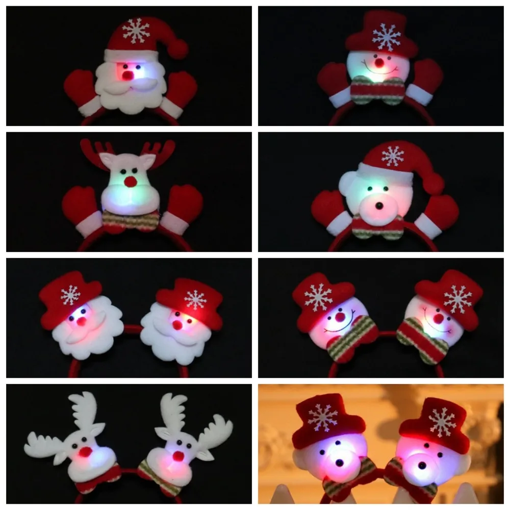 

Red Snowman LED Light Headband Elk Headwear Christmas LED Headband Comfortable Multiple Choice Santa Hairband Christmas Party