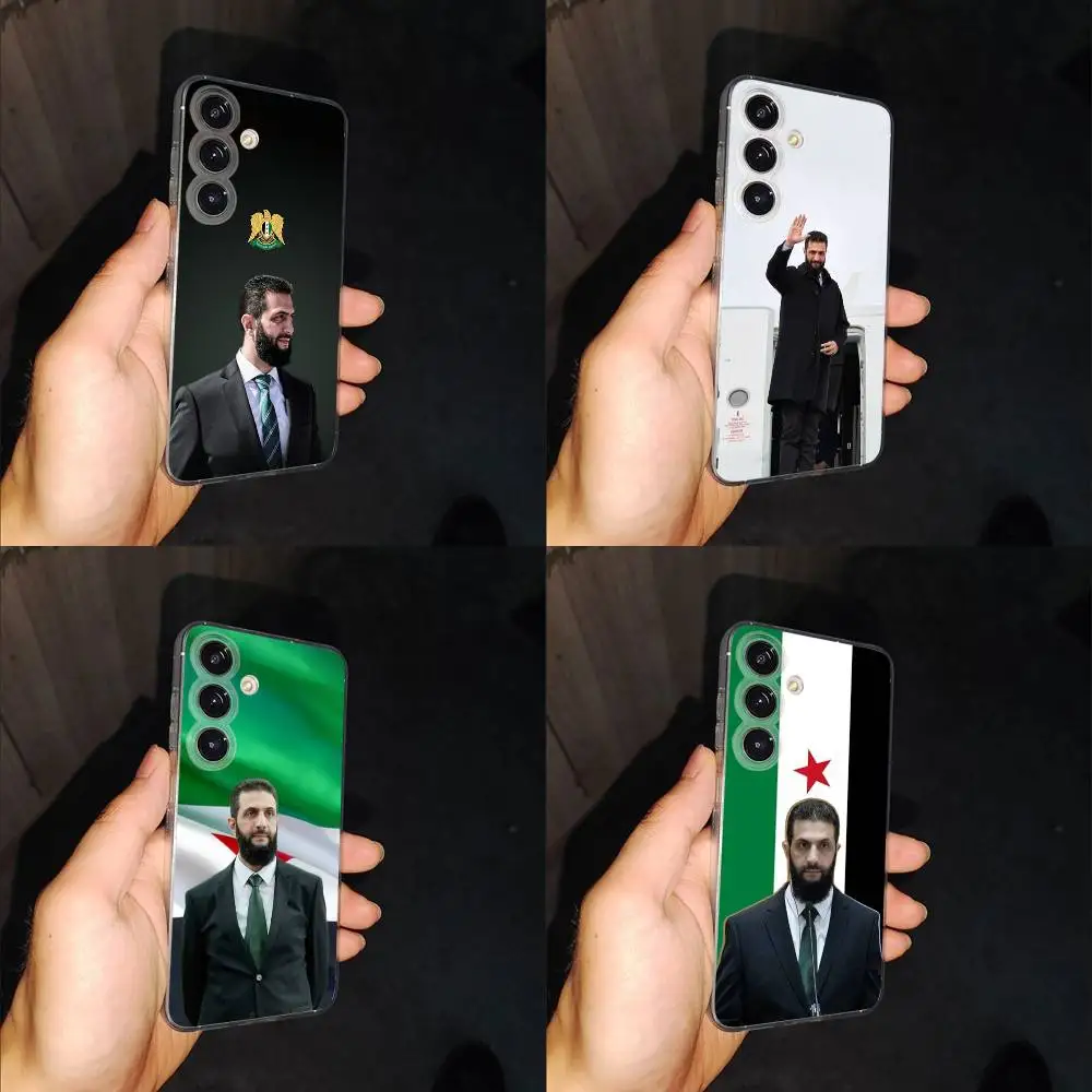 

Ahmed al-Sharaa Syrian Flag Phone Case For Samsung S24,30,21,22,23,20 FE,lite,PIus,Ultra,5G,Note,9,10 Transparent Cover