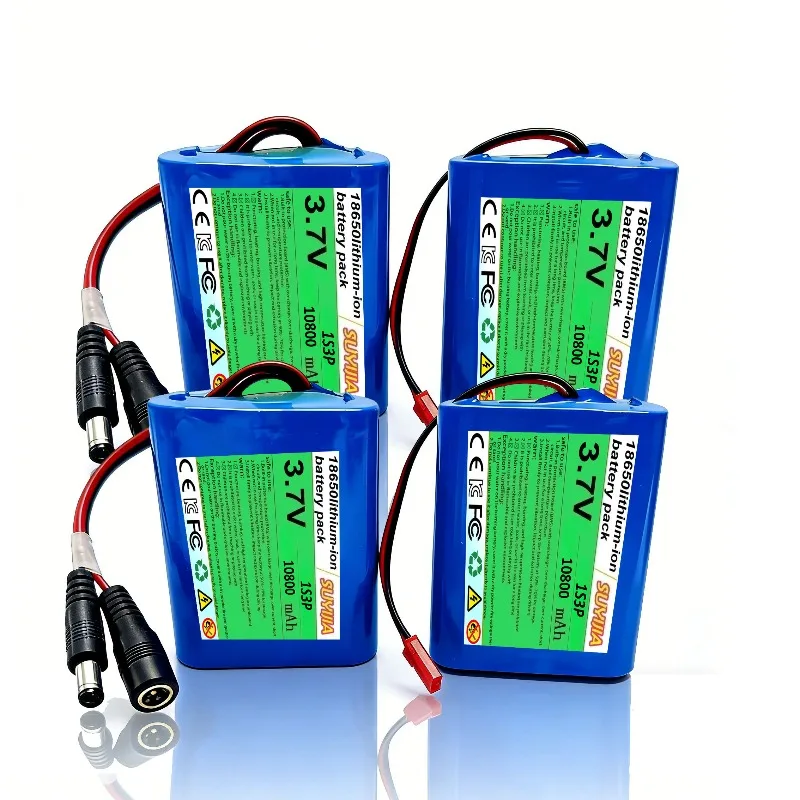 3.7V 10800mAh 1S3P 18650 Brand new Li-ion rechargeable lithium battery pack for DIY projects, home security cameras, smart locks