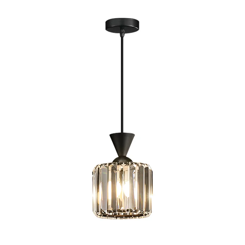 

light luxury master bedroom bedside small chandelier simple bar entrance lighting room single head chandelier crystal lamp