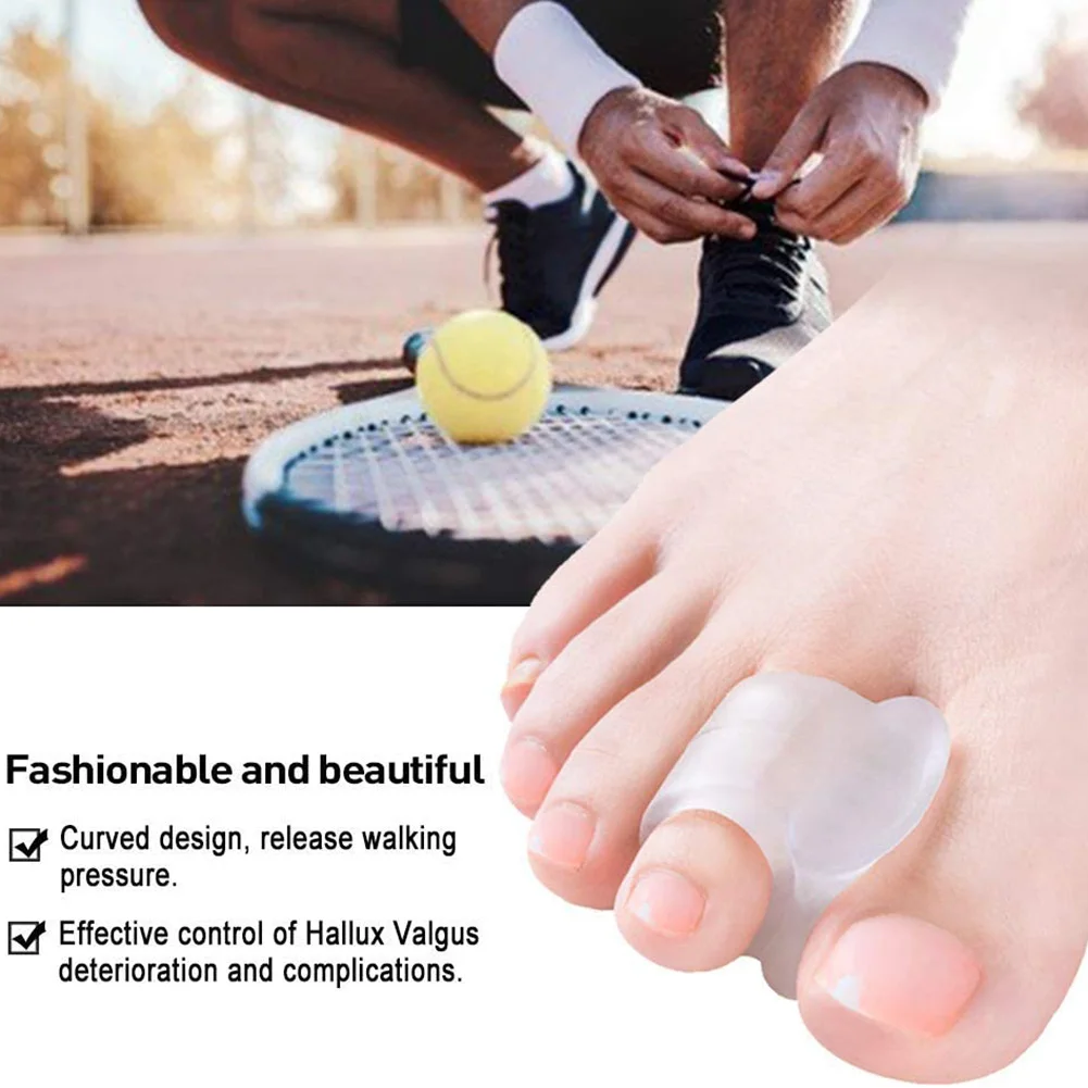 2pcs Toe Separator Ring Bunion Hallux Valgus Thumb Orthopedic Massage Correction Orthotics Protector Bones Overlapping Pedicure