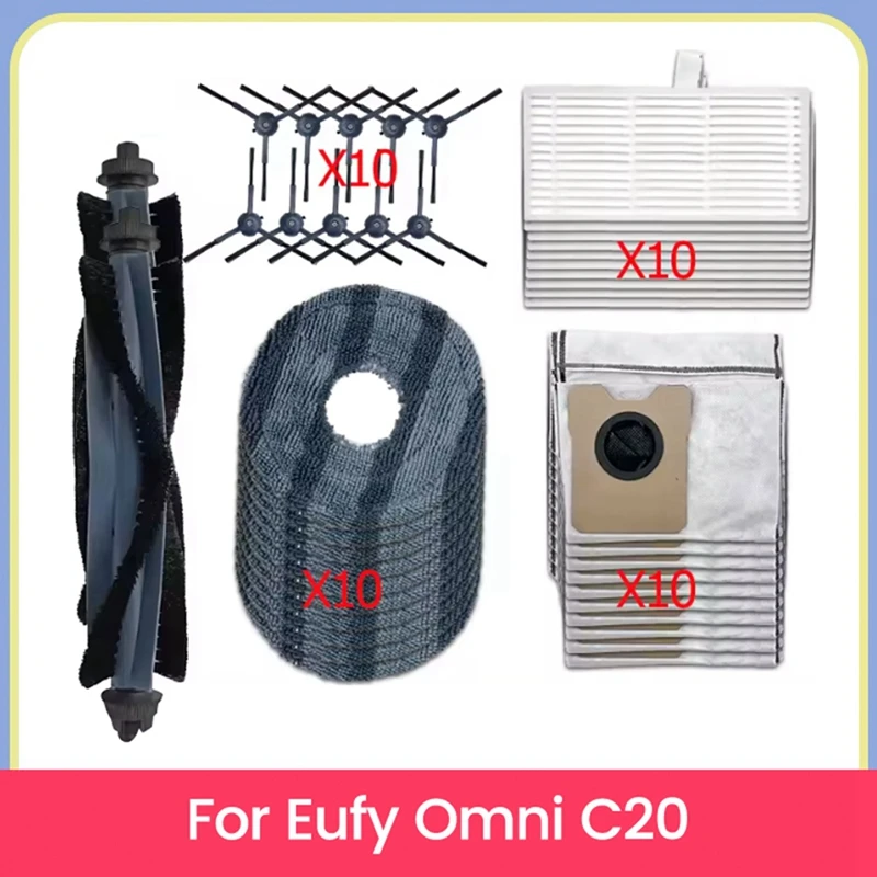 Para Omni C20 piezas de recambio de aspiradora cepillo principal Cepillo Lateral bolsa de polvo filtro Hepa paños de fregona-A69M
