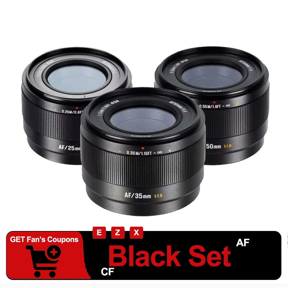 7artisans AF 25mm F1.8/35mm F1.8/50mm F1.8 Autofocus Portretlens met grote diafragmaopening voor Sony A7III Fuji X-T100 Nikon Z9