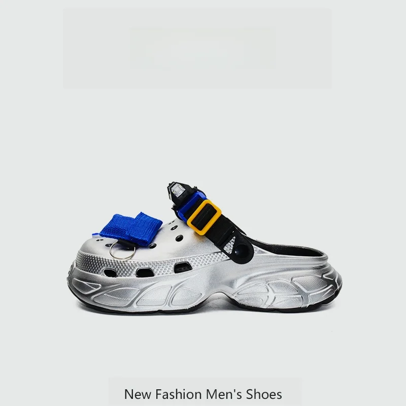 

Functionnal Space Silver Fxwz2025 Men's Summer Outdoor Sandals Anti-slip Waterproof Beach oes Breathable EVA Slip-On Flats