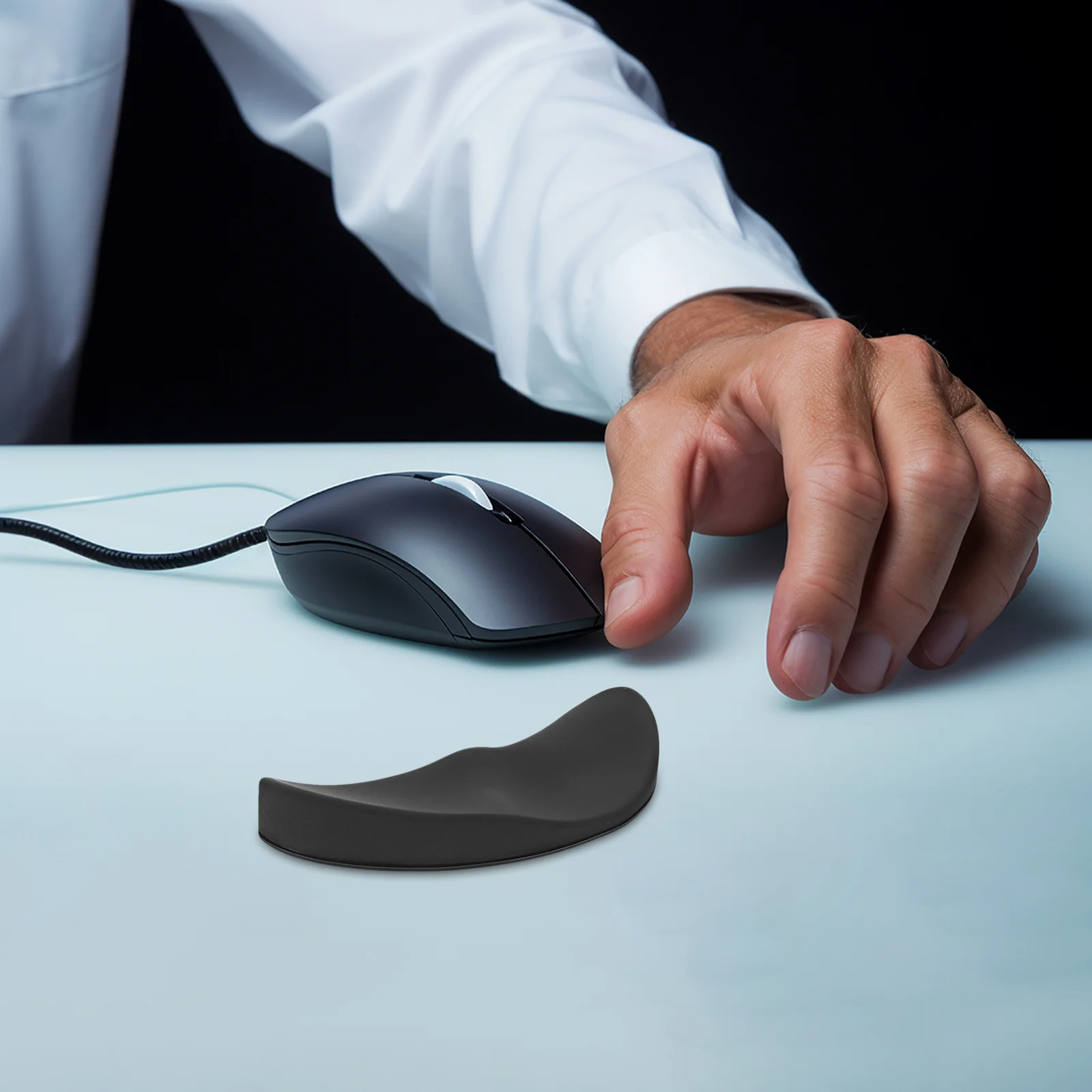 

Черный силиконовый коврик для запястья, эргономичная подушка для поддержки рук мыши, нескользящая подставка для клавиатуры компьютера, аксессуар, подставка для запястий