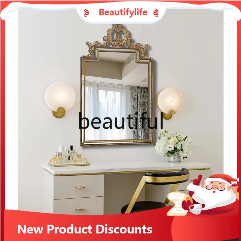 

A50 французское резное ретро зеркало в полный рост, настенное зеркало для макияжа для виллы, спальни, бытовое зеркало для ванной комнаты