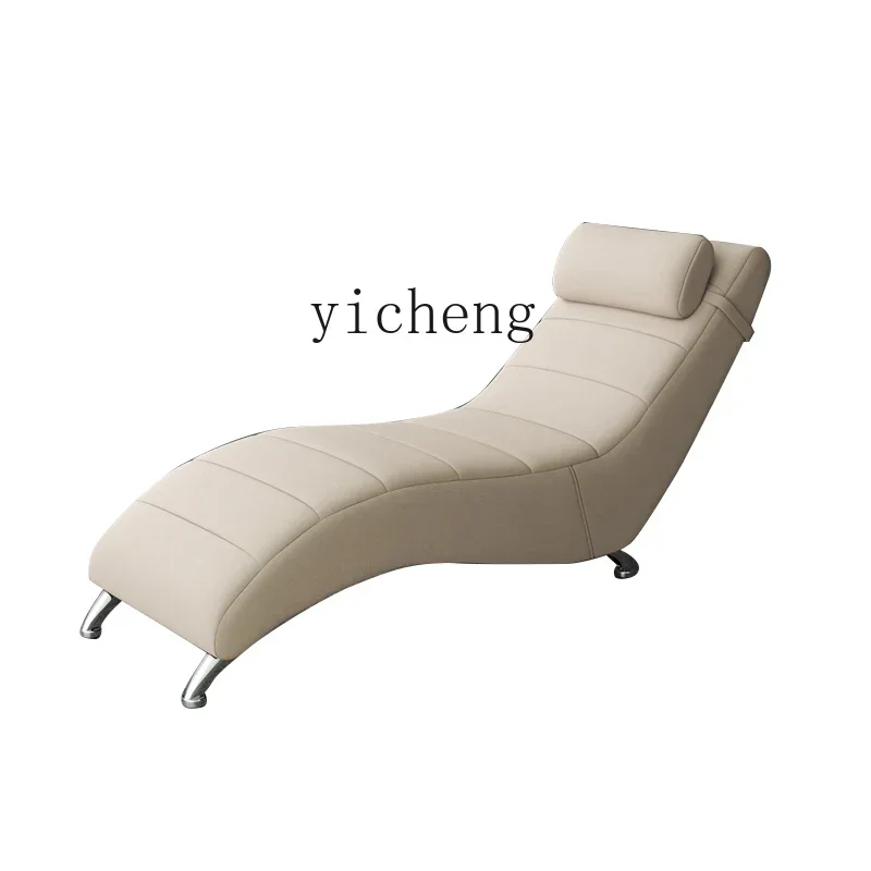 ZC Chaise Longue Single Recliner Modern Simple Hotel Beauty Bed Bedroom Sofa Solid Wood