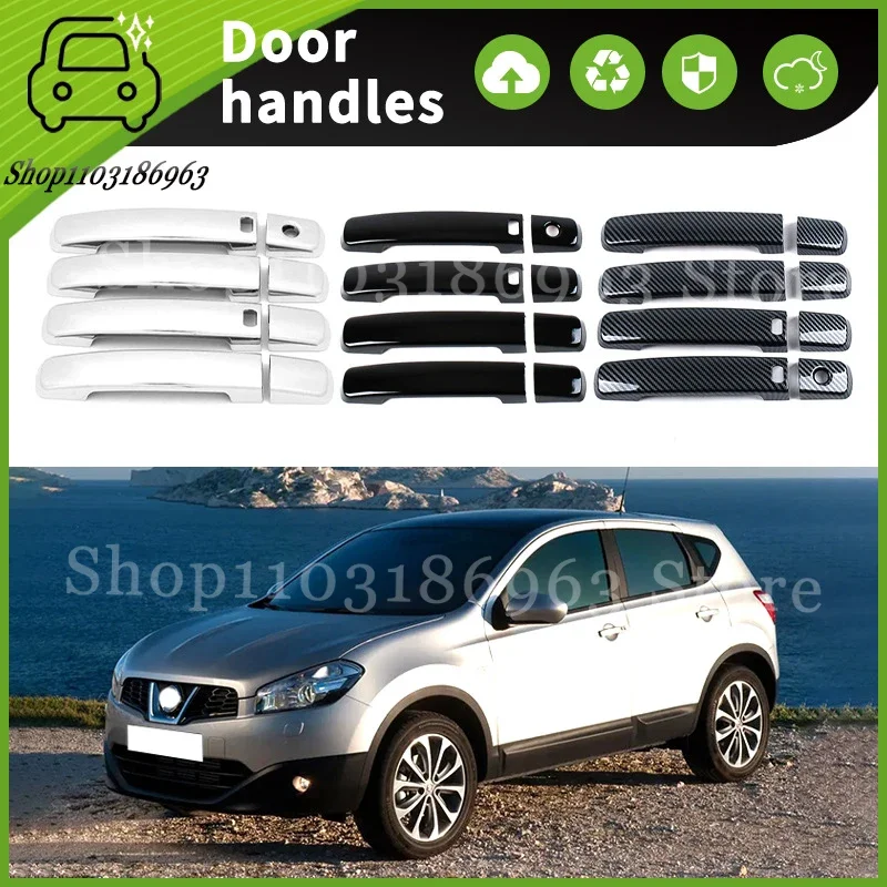 

For Nissan Qashqai J10 2007-2013 Gloss Black Chrome Car Door Handle Cover Trim Styling Accessories Car Stickers Auto Accessories