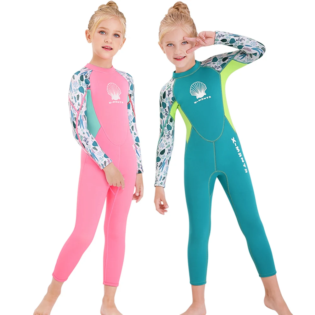 

Kids Girls Boys Wetsuit Full Body Neoprene Thermal Swimsuit 2.5MM for Toddler Youth Children, Long Sleeve Child Scuba Wetsuit