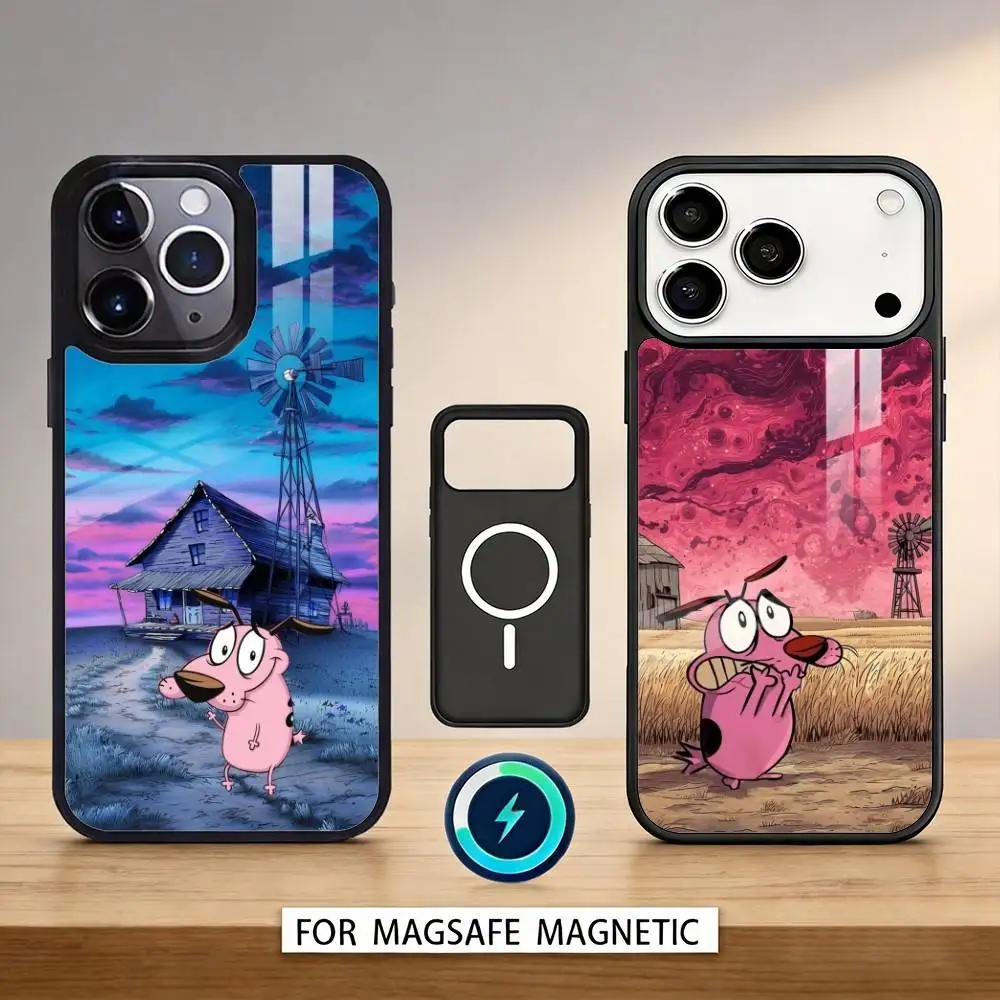 

C-court the C-Cowardly Dog Phone Case For iPhone 17,16,15,14,13,12,Pro,Max For Magsafe Magnetic Wireless Charging