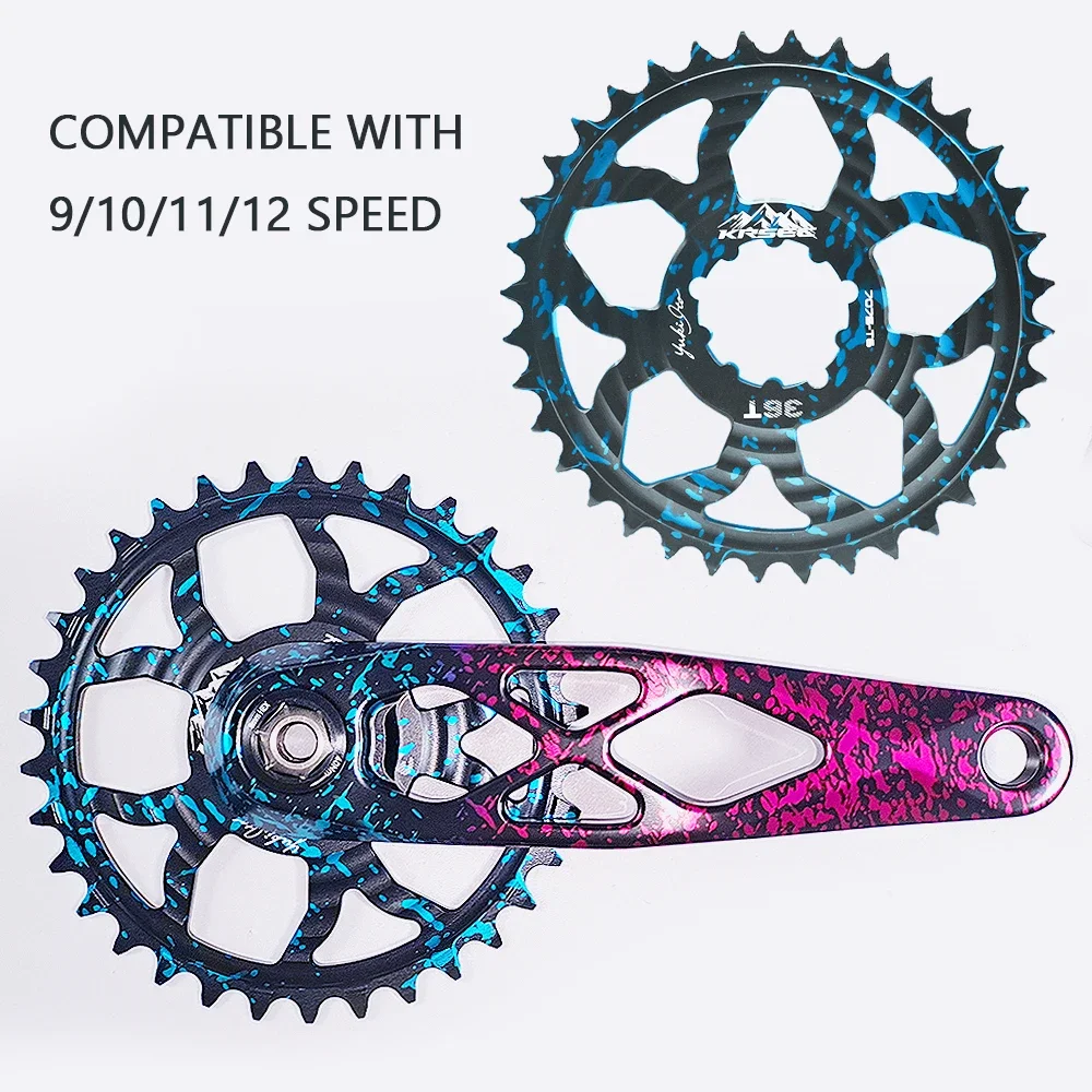 KRSEC Mountain Bike Single Disk Gxp Direct Drive Integrated Disk Bicycle Chainring Wide Narrow 32/34/36/38T Bike Chainwheel