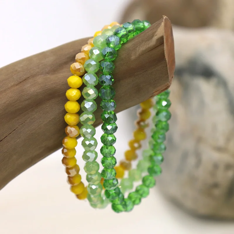3-teiliges Damen-Armband-Set Handgelenk-Schmuck Kristall-Perlen Mehrfarbiges Gemischtes Armband Großhandel Geschenk für Frauen-Accessoires – Detail 5