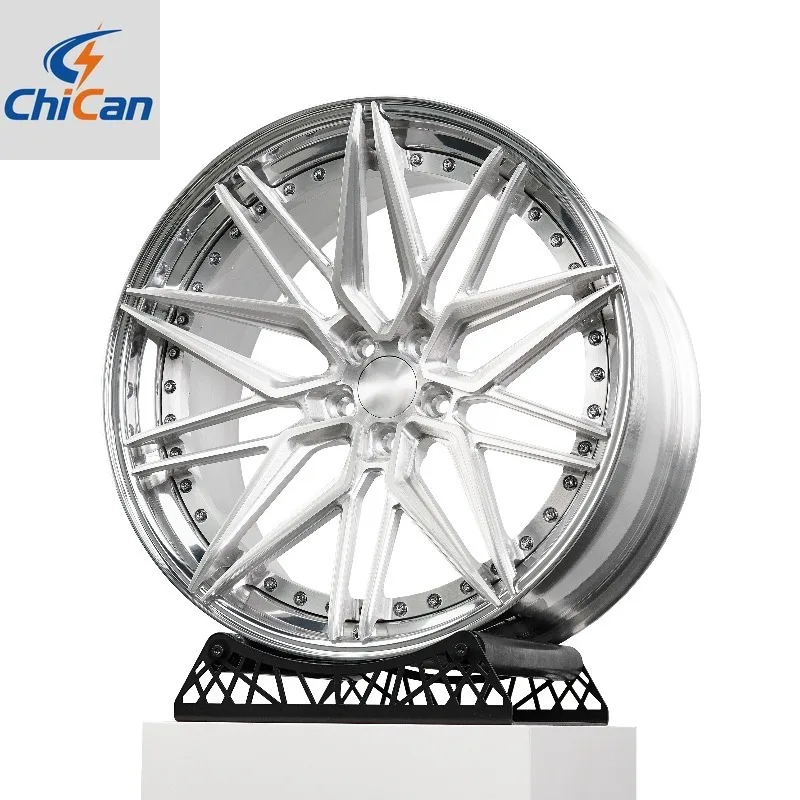 

【2026】Кованые диски Chican Custom с полированной кромкой, 2-составные, из сплава T6061, для легковых автомобилей, 5X112 5X108 5X114.3 5X120 Hu