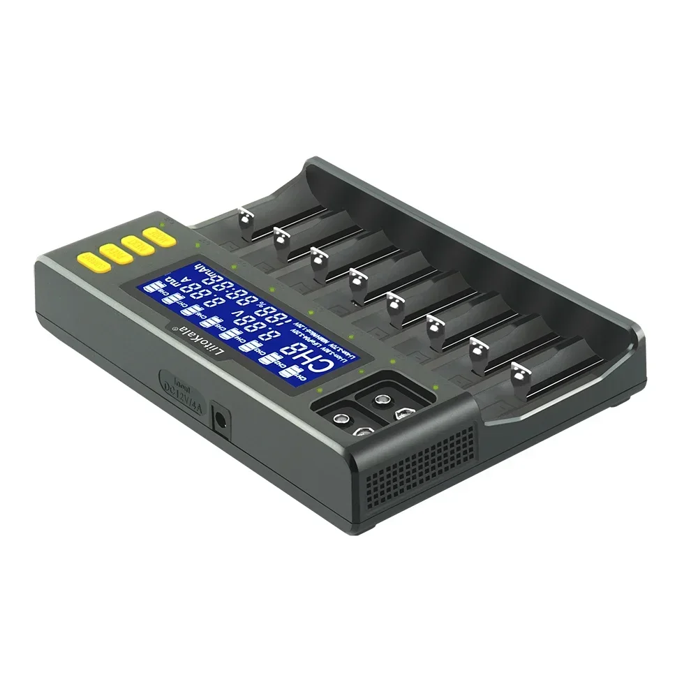 LiitoKala Lii-S8 Lii-S12 LCD Battery Charger for Li-ion LiFePO4 Ni-MH Ni-Cd 9V 21700 20700 26650 18350 18650 RCR123 18700