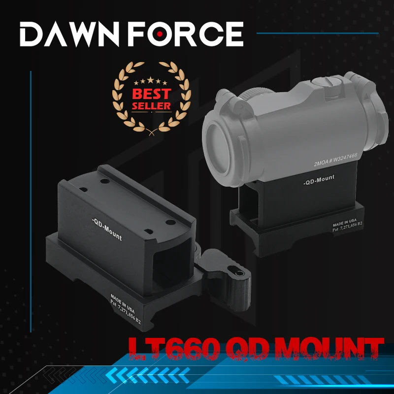 LT660 QD MOUNT Tactical Optic Adapter with Full Markings Quick Detach Optic Mount Compatible