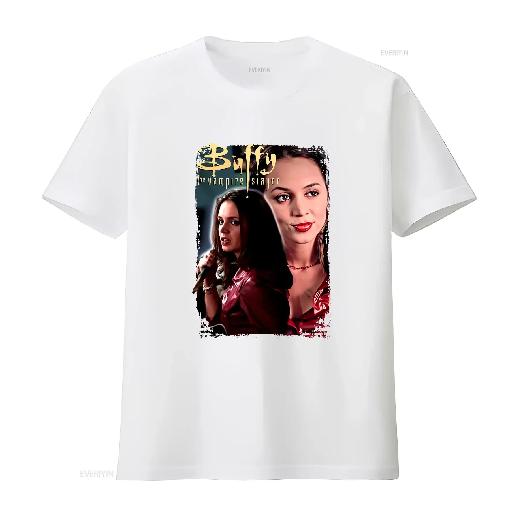 بافي مصاص الدماء القاتل الإيمان تي شيرت جميع الأحجام إليزا دوشكو الموسم 3 أعداء 90s طويلة أو قصيرة الأكمام خمر غسلها عادية