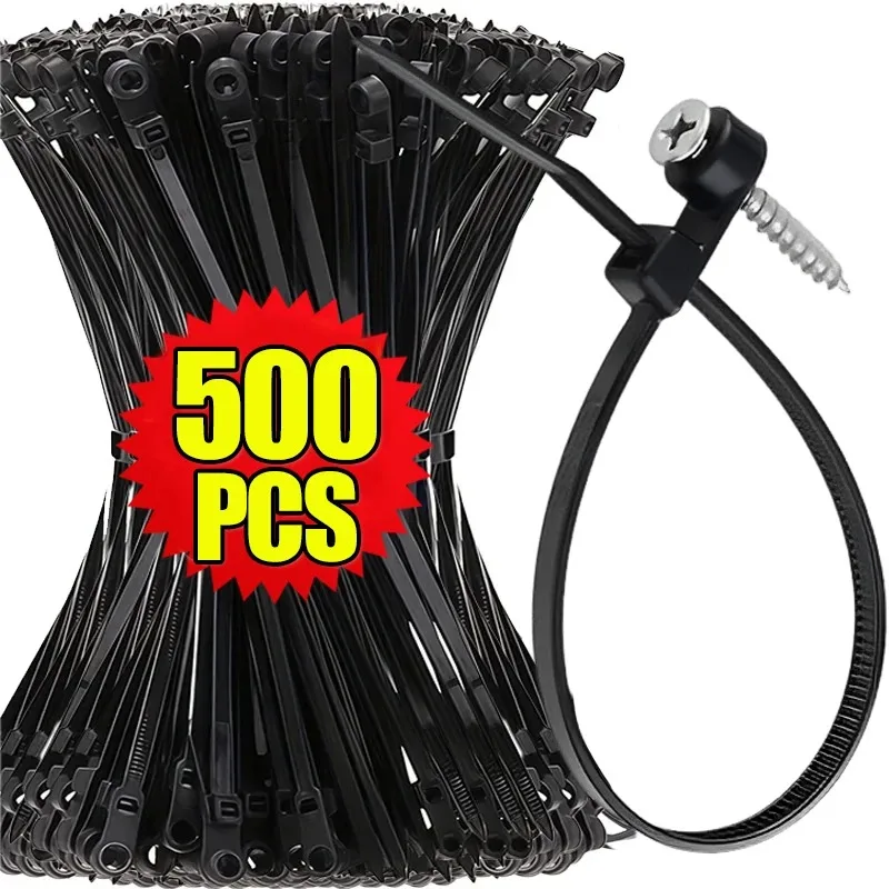 Adjustable Nylon Cable Ties With Hole Multipurpose Heavy Duty Self-locking Wire Cord Ties Organizer Straps DIY Fastening Loop