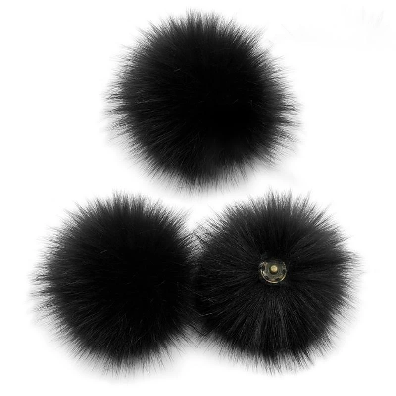 

5asd 3 Pieces Removable Furry Pom Pom Scarves Faux Fur Puff Hair Ball Knitting Hat Bag Backpack Pendant Charm Jewelry