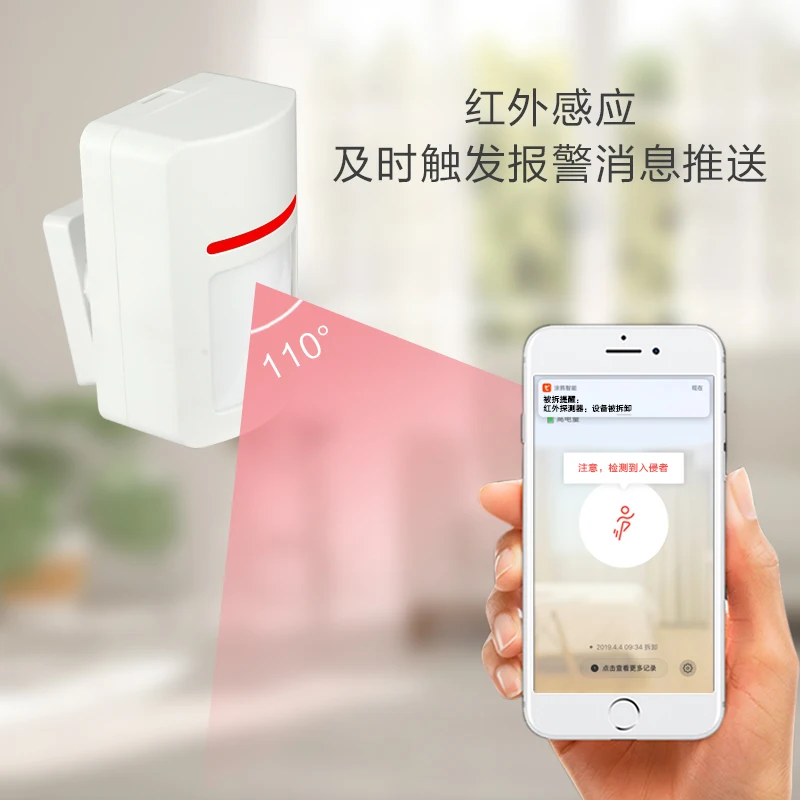 Imagem -06 - Tuya App Controle Remoto Wifi Mais 433mhz Pir Detector para Sistema de Alarme Segurança em Casa Amplo Ângulo Sensor Movimento
