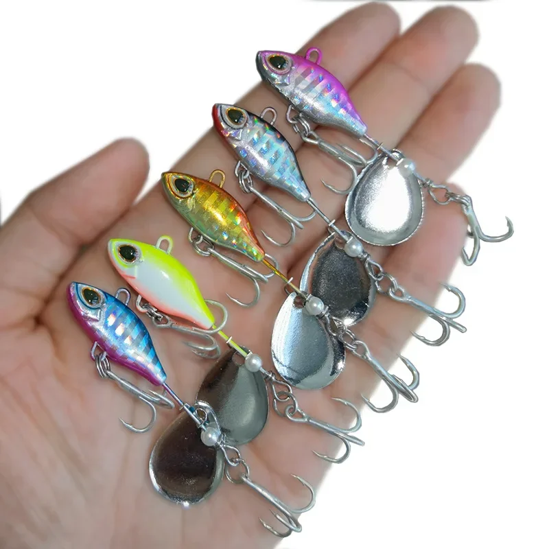 Nueva llegada 1 Uds 7g/10g/14g Metal VIB señuelo de pesca Spinner hundimiento cuchara giratoria Pin Crankbait lentejuelas cebos aparejos de pesca