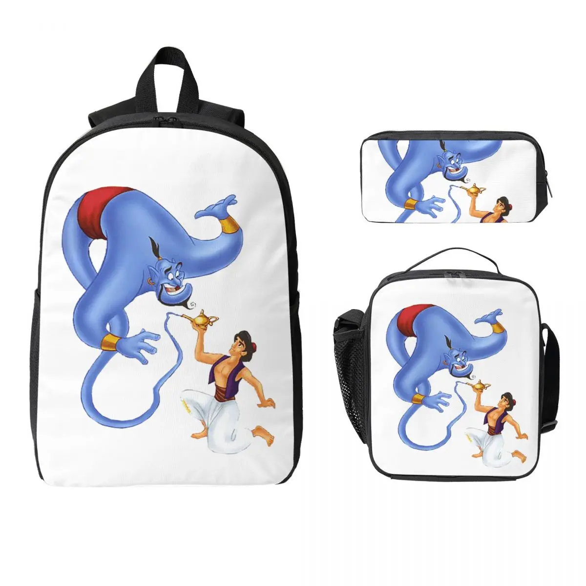 

Aladdin Backpack Student Boys Girls BookBag School Bag Laptop Shoulder Bags 3ps Insulated Lunch Bag Pencil Case