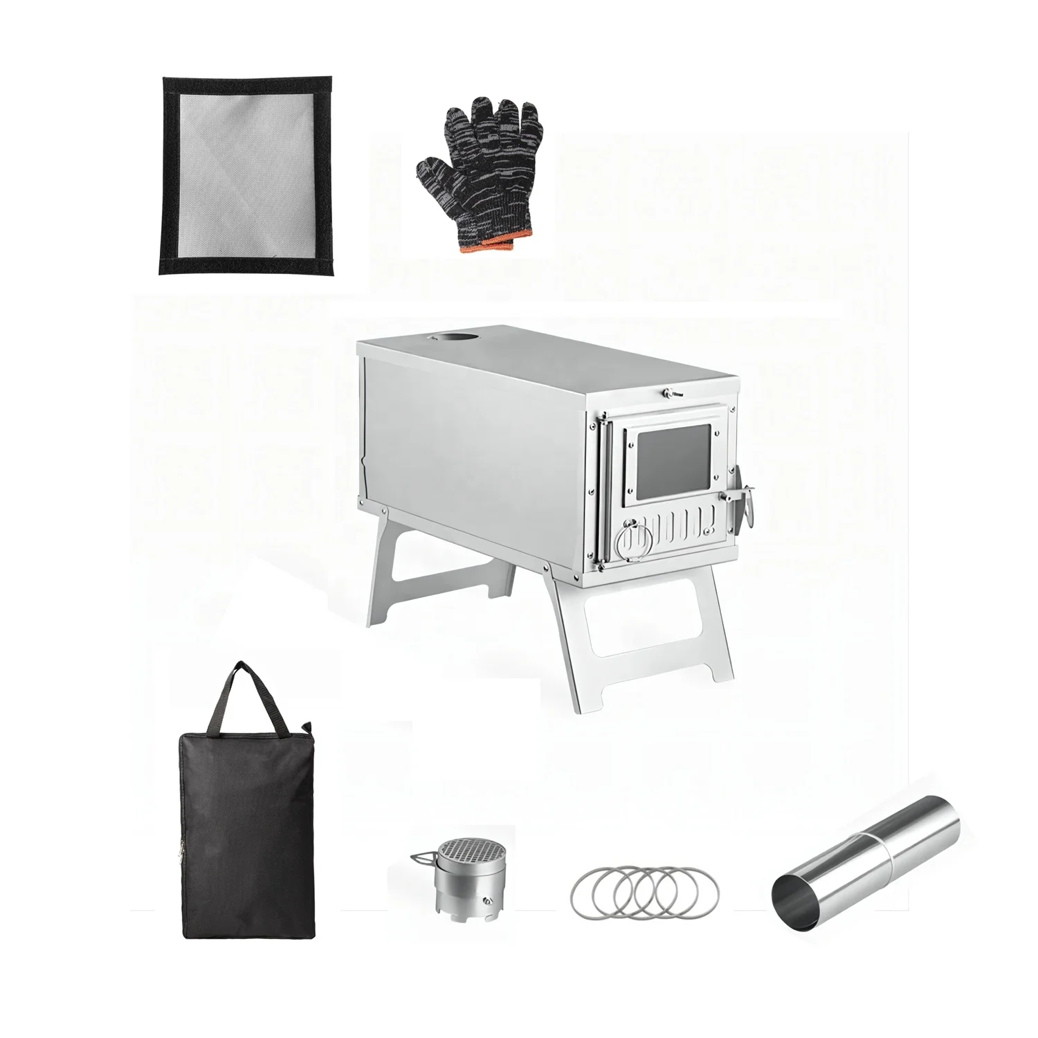 

Wholesale Multifunctional Smokeless Outdoor Steel Folding Portable Camping Tent Heating Wood Burning Stove