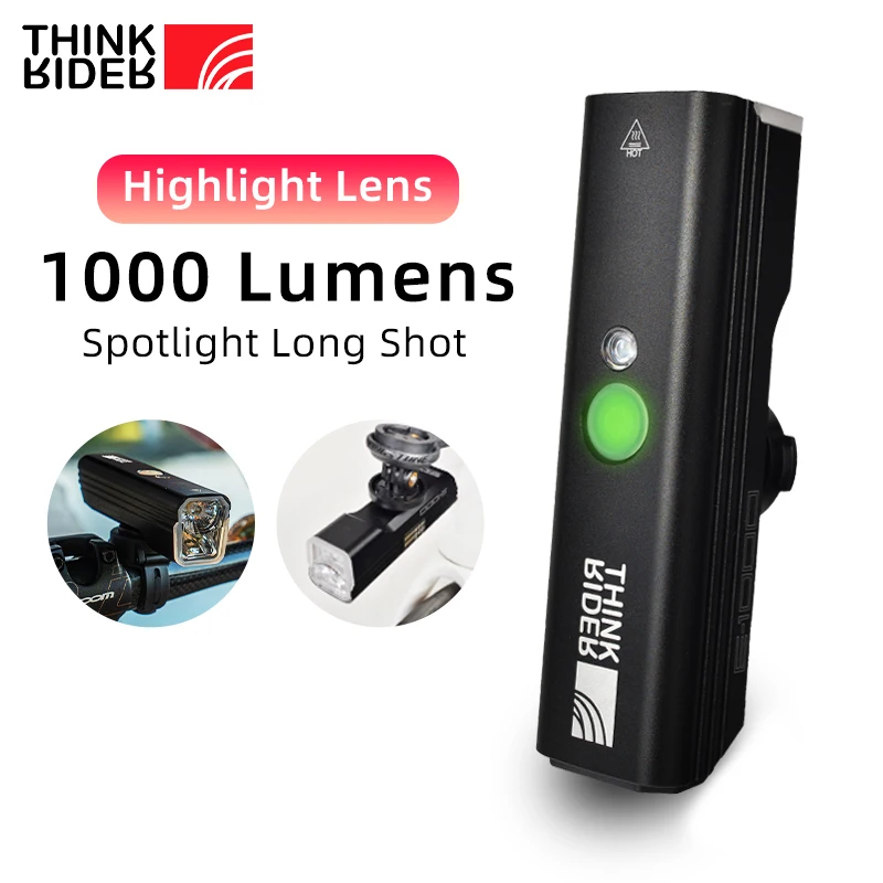 

ThinkRider Bike Light 1000Lumen 2600mAh Bicycle Headlight Flashlight Handlebar USB Charging MTB Road Cycling Highligh