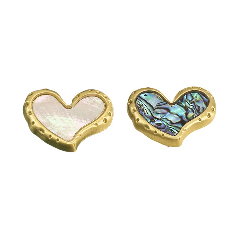 Natural Shell Cabinet Door Handle Drawer Knob Brass Loving Heart Shape Furniture Pulls Wardrobe Handles For Kitchen Closet Shoe