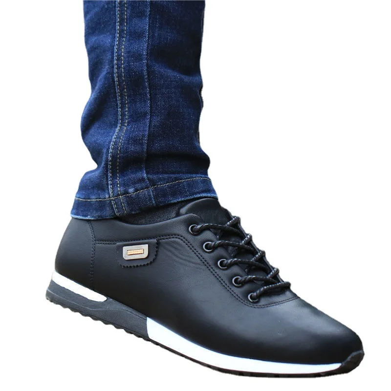 Men\'s PU Leather Business Casual Shoes for Man Outdoor Breathable Sneakers Male Fashion Loafers Walking Footwear Tenis Feminino