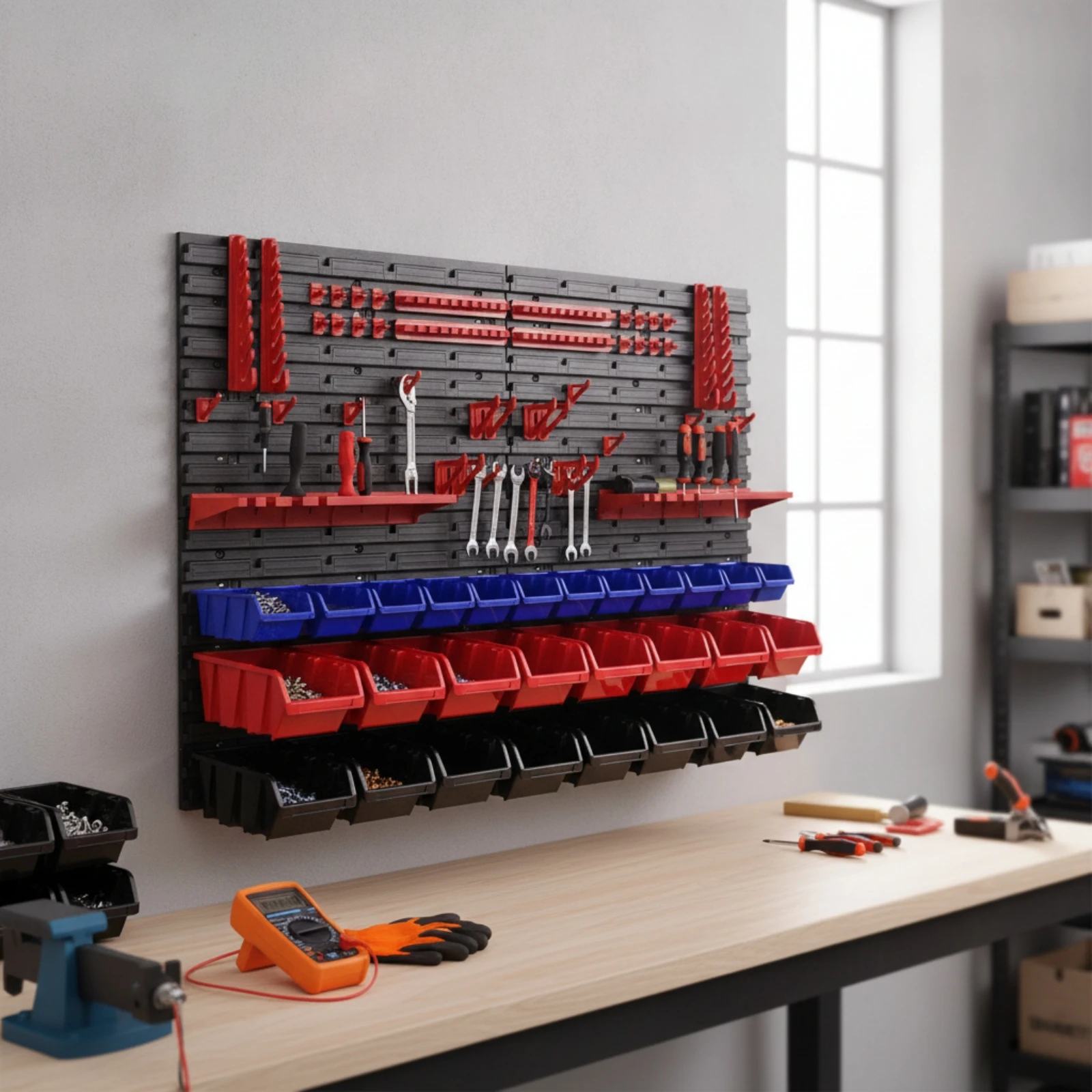 Pegboard Organizer with Bins M - Home Improvement Binford Tools review and price