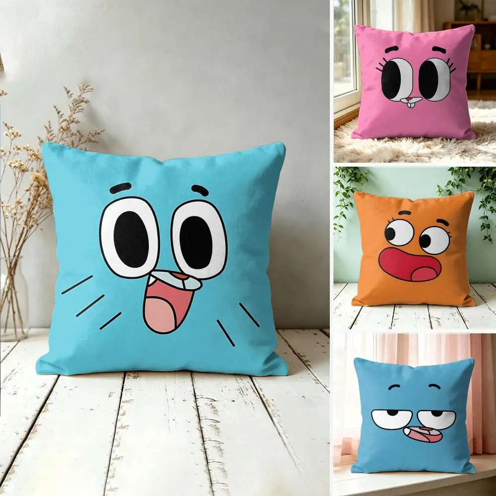 A-Amazing World Of Gumball Cushion Cover Square Decorative Throw Pillow 40x40cm For Sofa Bedroom Living Room Home Decor