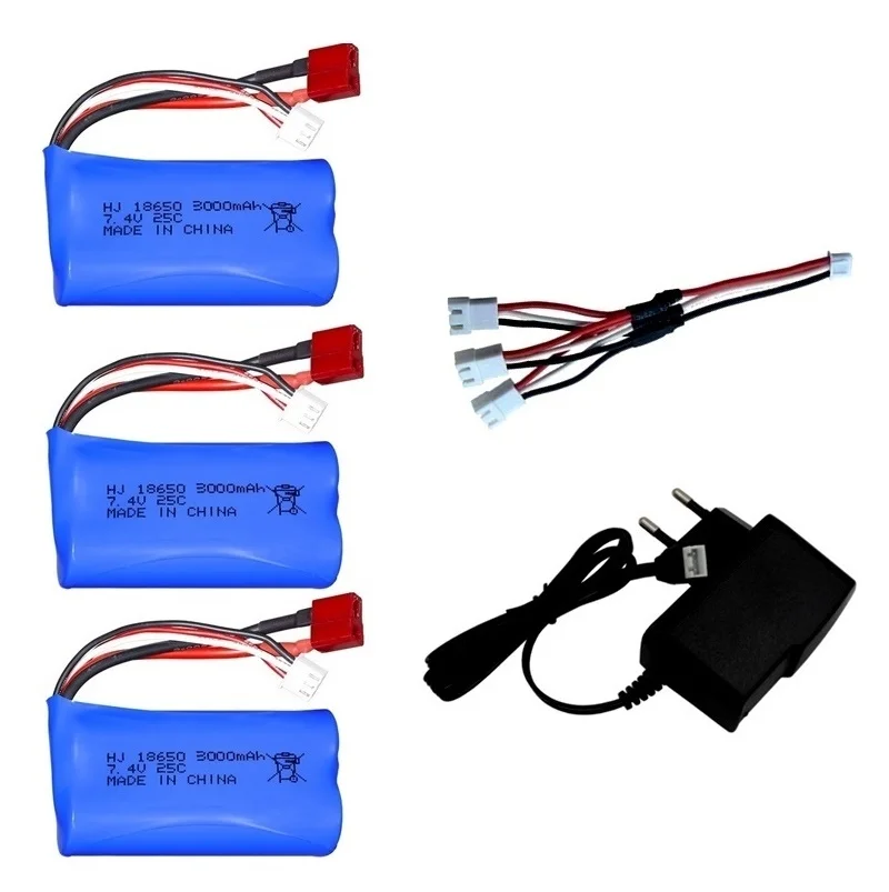 7.4V 3000mAh 18650 Li-ion Batterij voor Wltoys 10428 12428 12423 RC Auto Onderdelen 2S 7.4V Batterij Voor Wltoys 144001 124017 124019