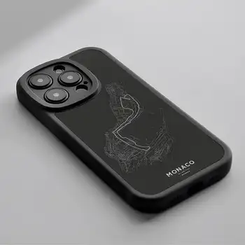 Pouzdro z jehněčí kůže s motivem závodního okruhu Formule 1 v Monaku pro iPhone 15 Pro Max 14 Plus 11 13 Pro 12 X Xr Xs 7 8 Puls SE 12 nejlepší prodej Kryt Formule 1 pro iPhone X - №4
