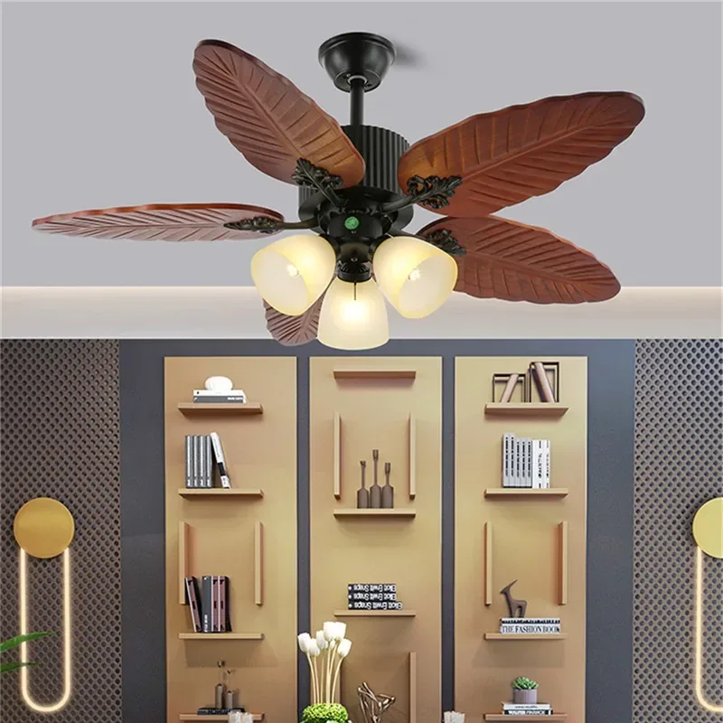 

OULALA European Luxury LED Fan Light American Retro Restaurant Ceiling Fan LightElectric Fan Light