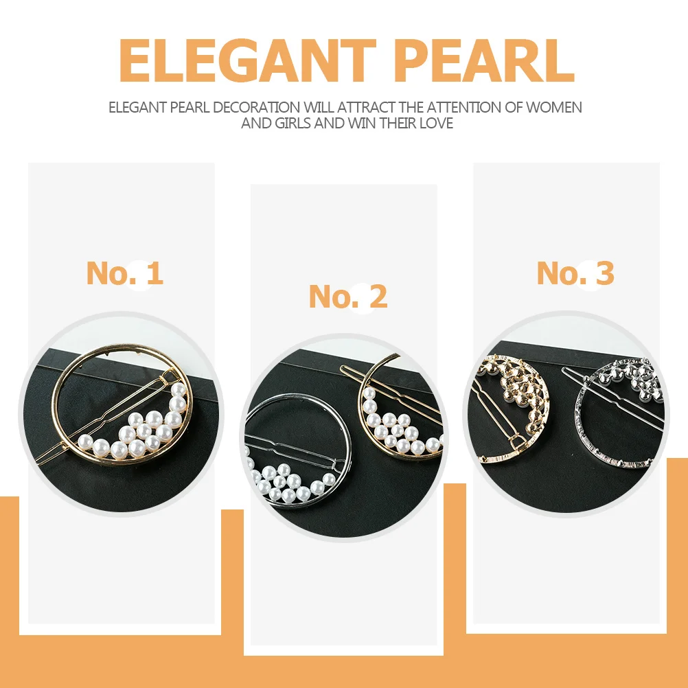 

4Pcs All-Match Pearl Hairpin Bright Luster Fine Workmanship Women Girls Hair Styling Clip Accessory Round Ring Hairpin