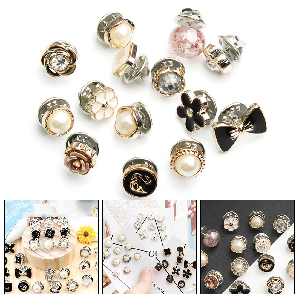 

10pcs Button Brooch Prevent Accidental Exposure Buttons Brooch Pins Badge Cufflinks Button Detachable Button Clothes Decor