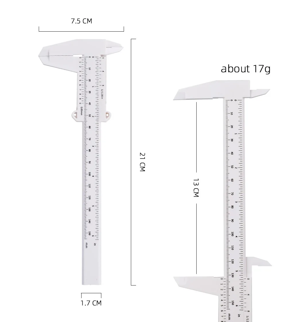 1PCS  Plastic Makeup Eyebrow 150/80 MM Calipers Gauge Micrometer Measuring Tools Tattoo Microblading Ruler