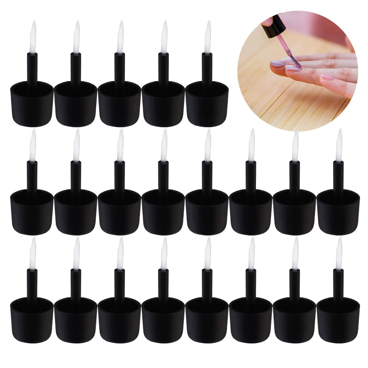 

200pcs Thin Brush Nail Polish Disposable Nail Brush Nail Polish Bottle Replace Brush Nail Brush Liquid Applicators Manicure