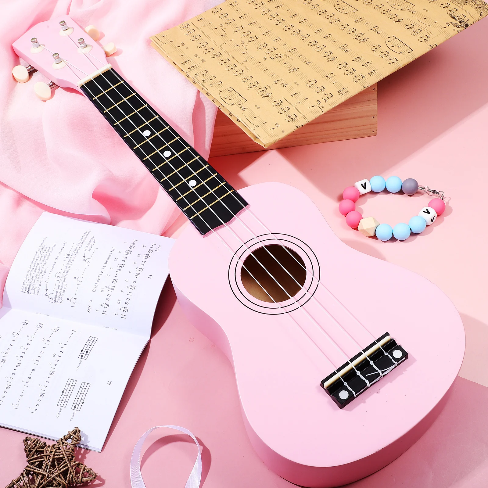 Ukulele 21 Inch Soprano Set for Adults Beginners Tones Easy Playability Comes with Bag Spare String Pick and