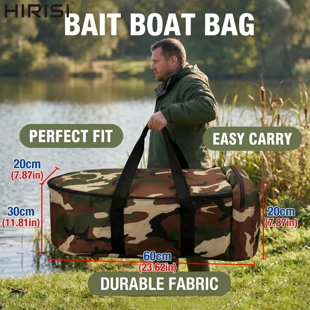 Hirisi Tarnfarben-Köderboot-Tragetasche, Wasserdichte Oxford-Aufbewahrungstasche, Große Kapazität RC-Angelboot-Schutztasche – Detail 1