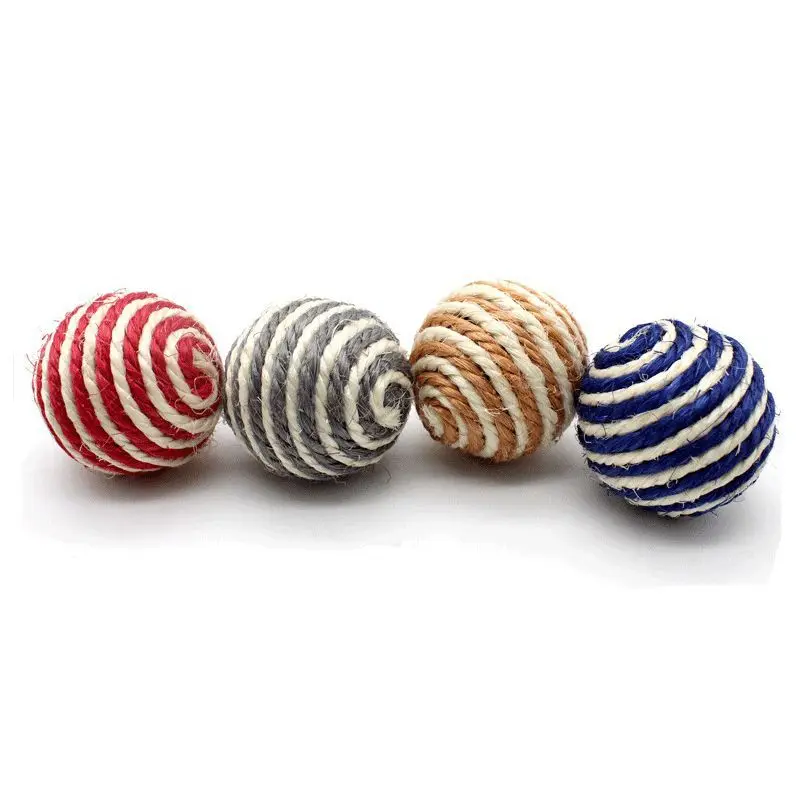 Cat Toy Sisal Ball Pet Scratching Ball Cats Chew Toy Pets Interactive Toy Bite and Wear Resistant Random Color 1pcs