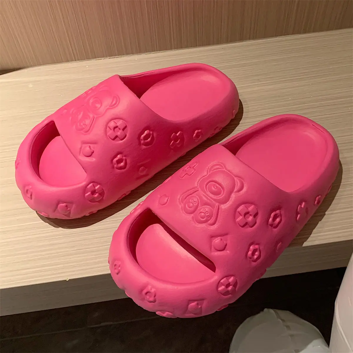 2024 Women Platform Slippers Indoor Cute Cartoon Summer Shoes Women\'s Sandals Girls Beach Slides Thick Sole Ladies Home Slipper