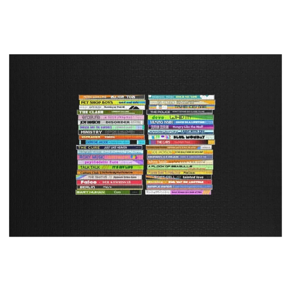 

80s New Wave Singles ))(( Retro CD Collection T-Shirt Jigsaw Puzzle Custom Gifts Personalized Name Wooden Decor Paintings Puzzle