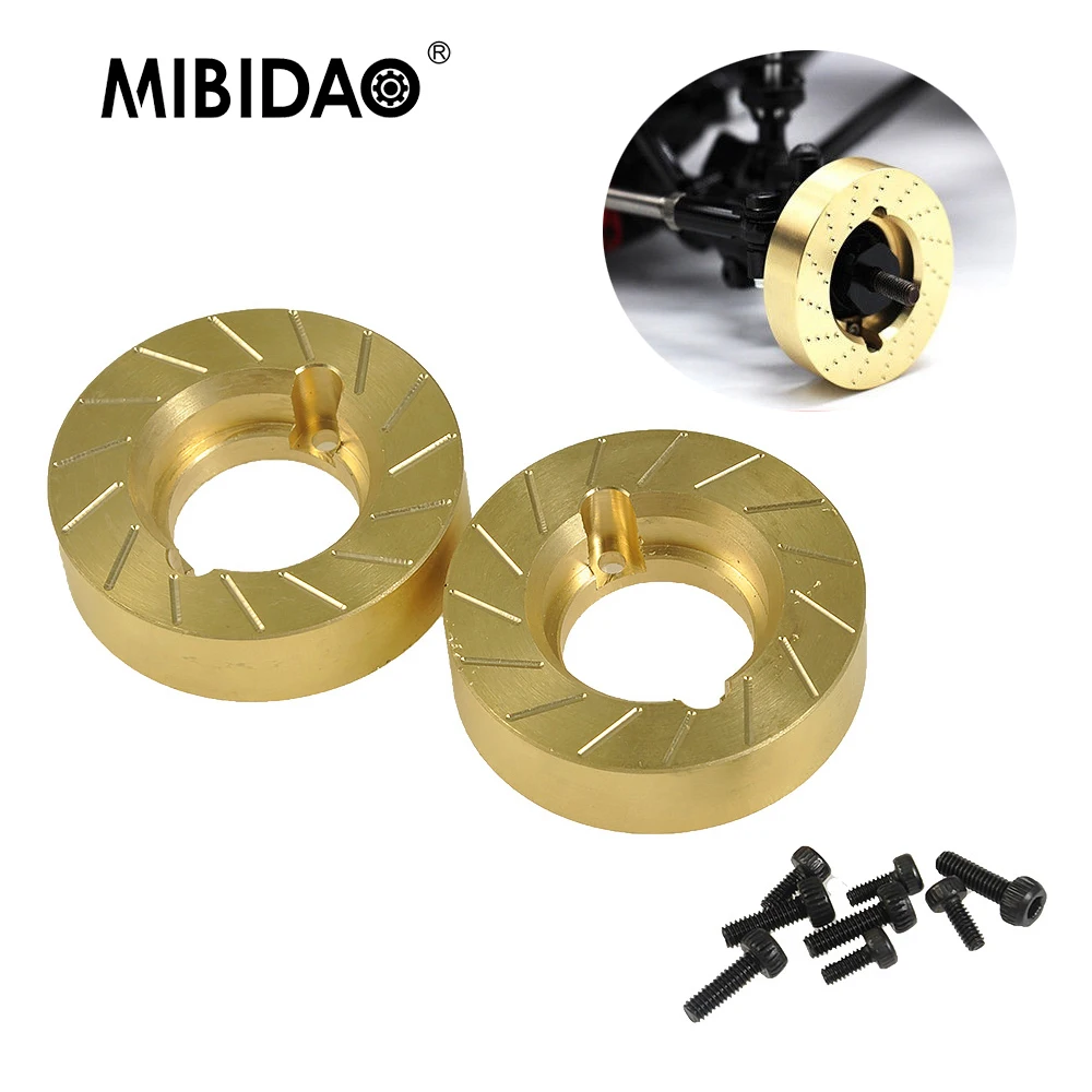 

MIBIDAO Brass Internal Wheel Weights Counterweight for Axial SCX10 II 90046 90047 1/10 RC Crawler Car Model Upgrade Parts
