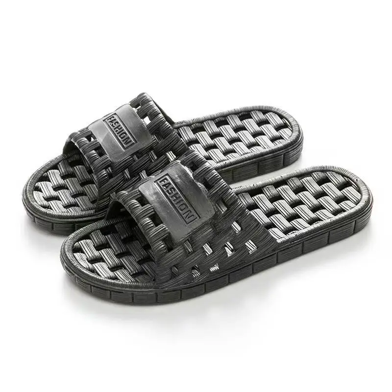 Men's Summer New Quick Drying Bathroom Slippers Open Toe Soft Sole Non Slip Hollow Out Breathable Anti Odor Home Slippers