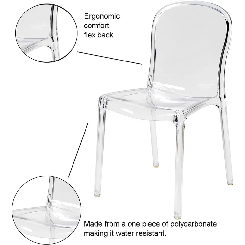 Prodotti per sedili commerciali Sedie Genoa in policarbonato, trasparenti
